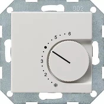 039603 Терморегулятор с переключающим контактом белый глянец Белый Gira