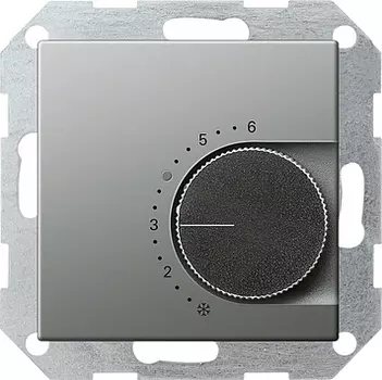 039720 Терморегулятор с переключающим контактом на 24V/5 (2)A Сталь Gira E22