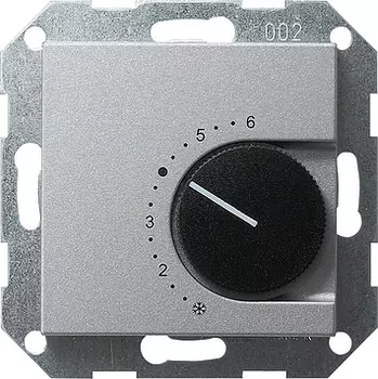 039726 Терморегулятор с переключающим контактом на 24V/10 (4)A Алюминий Gira