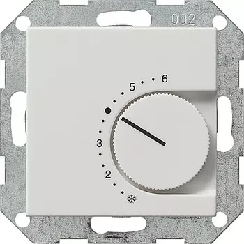 039727 Терморегулятор с переключающим контактом на 24V/10 (4)A белый матовый Белый Gira