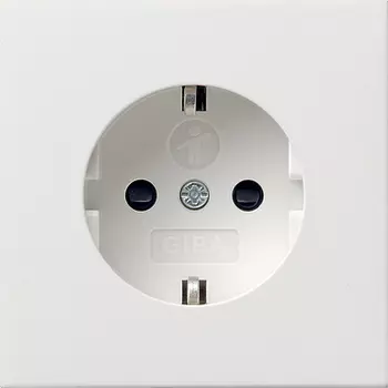 0453112 Розетка с заземляющими контактами со шторками Белый Gira F100