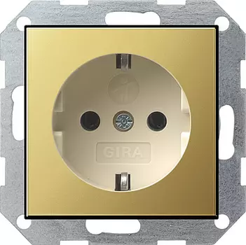0453614 Розетка с защитой от детей Латунь Gira