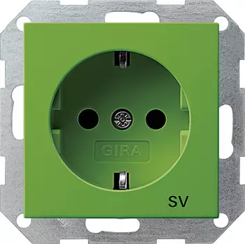 045502 Розетка с заземляющими контактами для SV (обеспечение безопасности) Зеленый Gira