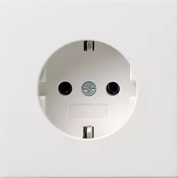 0466112 Розетка с заземляющими контактами без захватов Белый Gira F100