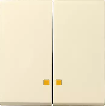 063101 Накладка двухклавишная с контрольными окнами Кремовый Gira