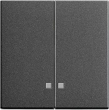 063128 Накладка двухклавишная с контрольными окнами Антрацит Gira