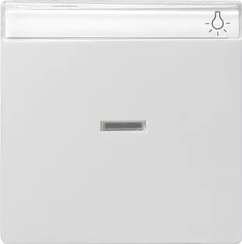 067003 Одинарная клавиша с полем для надписи и подсветкой белый глянец Белый Gira