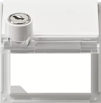 069766 Плата с крышкой с замком и полем для надписи (однотипные замыкания) Белый Gira TX44