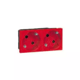 077272 Mosaic Розетка 2Х2к+З немецкий стандарт 45° красная Legrand