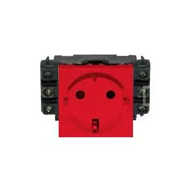 077611 Mosaic DLP Розетка 2м 2к+З немецкий стандарт красная Legrand