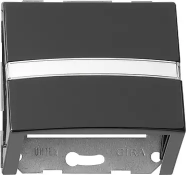 087047 Накладка с опорной пластиной для розеток средств связи Черный Gira S-color