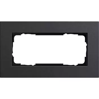 1002226 Рамка без перегородки Esprit Linoleum-Multiplex Антрацит 2-постовая Gira
