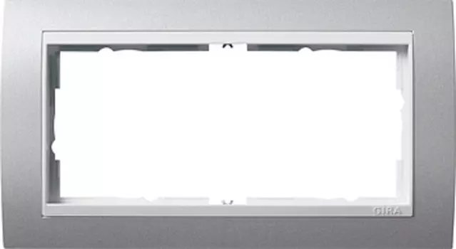 1002326 Рамка без перегородки Event Алюминий / Белый 2-постовая Gira