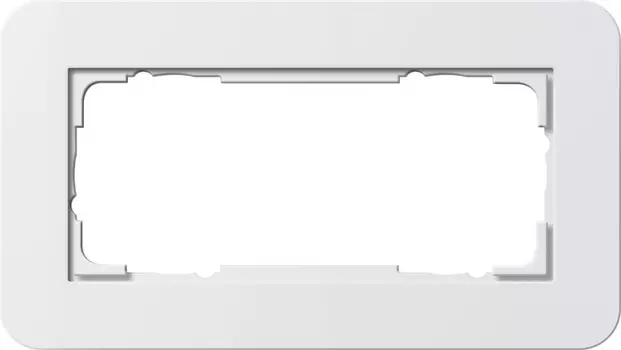 1002410 Рамка с белой подложкой без перегородки E3 Белый / Белый 2-постовая Gira