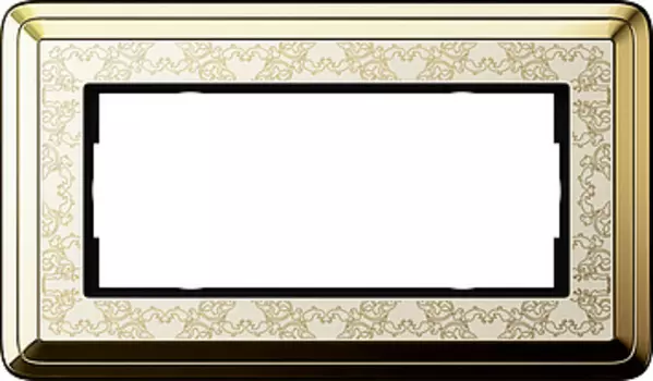 1002673 Рамка без перегородки Classix Art Латунь / Кремовый 2-постовая Gira