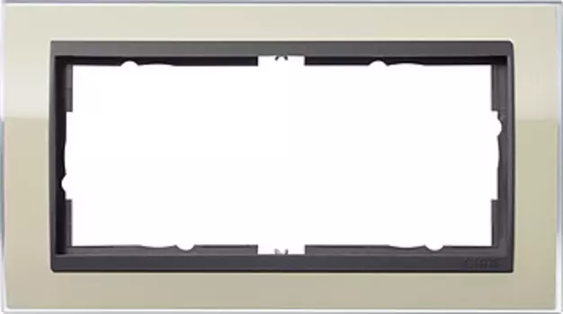 1002778 Рамка без перегородки Event Clear Песочный / Черный 2-постовая Gira