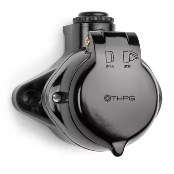 100828 Накладная розетка IP44 16 A, AC 250 V, Bakelite. С защитой от детей. С винтовыми зажимами. THPG