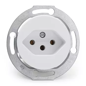 100873 Розетка с защитными шторками Porcelain, (Swiss version) 10A, AC 250V THPG