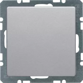 10096084 Заглушка с центральной панелью, Q.1/Q.3, цвет: алюминиевый, с эффектом бархата Berker