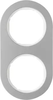 10122014 Рамка R.Classic Полярная белизна, нержавеющая сталь 2-постовая Berker