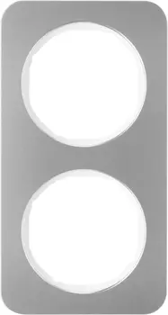 10122114 Рамка R.1 Полярная белизна, нержавеющая сталь 2-постовая Berker