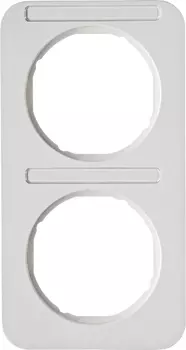 10122169 Рамка с полем для надписей R.1 Полярная белизна с блеском 2-постовая Berker