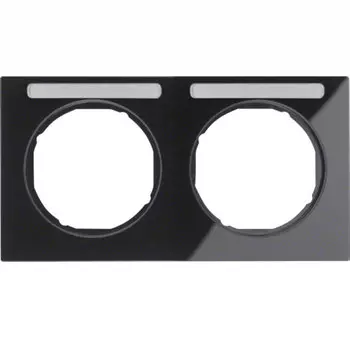 10122235 Рамка с полем для надписей R.3 Черный с блеском 2-постовая Berker