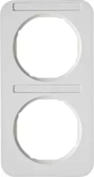 10122269 Рамка с полем для надписей R.3 Полярная белизна с блеском 2-постовая вертикальная Berker