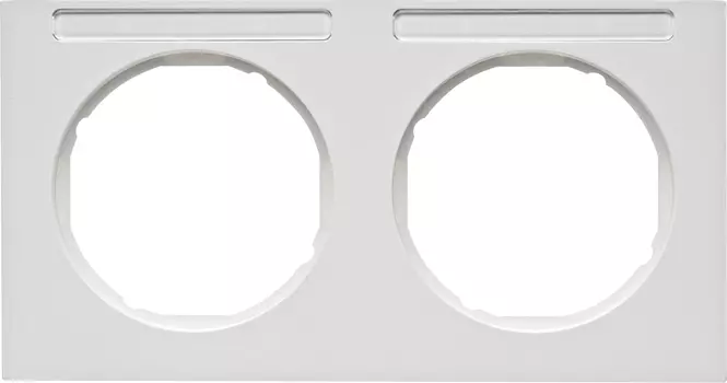 10122279 Рамка с полем для надписей R.3 Полярная белизна с блеском 2-постовая Berker