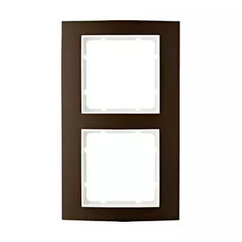 10123021 Рамка B.3 Коричневый / Полярная белизна 2-постовая вертикальная Berker