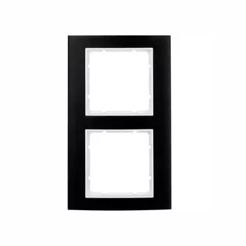 10123025 Рамка B.3 Черный / Полярная белизна 2-постовая вертикальная Berker