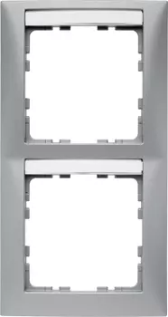 10129959 Рамка с полем для надписей S.1 Алюминий матовый 2-постовая вертикальная Berker