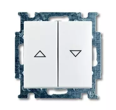 1012-0-2140 (2006/4 UC-94-507), Механизм 2-клавишного, 1-полюсного выключателя жалюзи с фиксацией с клавишей, серия Basic 55, альпийский белый, ABB