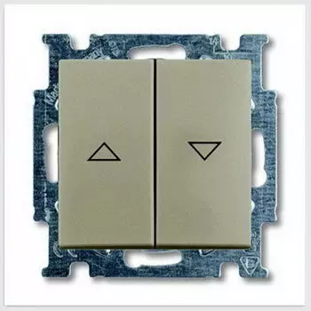 1012-0-2166 (2006/4 UC-93-5), Механизм 2-клавишного, 1-полюсного выключателя жалюзи с фиксацией с клавишей, серия Basic 55, цвет шампань, ABB