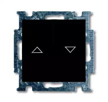 1012-0-2176 (2006/4 UC-95-5), Механизм 2-клавишного, 1-полюсного выключателя жалюзи с фиксацией с клавишей, серия Basic 55, цвет chateau-black, ABB