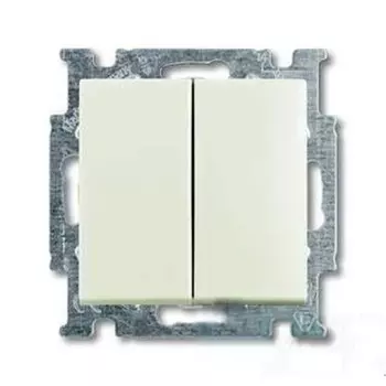 1012-0-2191 (2006/6/6 UC-96), Механизм 2-клавишного, 1-полюсного переключателя с клавишей, серия Basic 55, цвет chalet-white, ABB