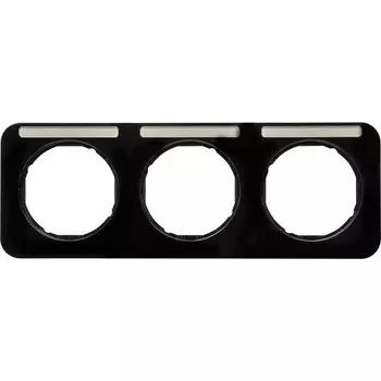 10132135 Рамка с полем для надписей R.1 Черный с блеском 3-постовая Berker