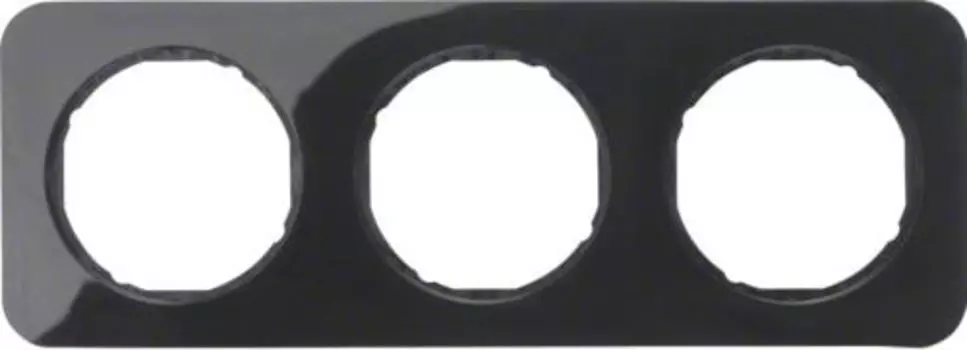 10132145 Рамка R.1 Черный 3-постовая Berker