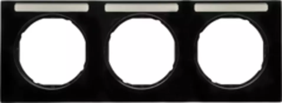 10132235 Рамка с полем для надписей R.3 Черный с блеском 3-постовая Berker