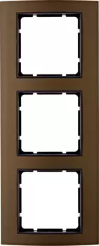 10133001 Рамка B.3 Коричневый / Антрацит 3-постовая вертикальная Berker