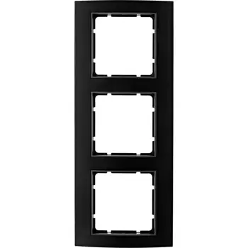 10133005 Рамка B.3 Черный / антрацитовый 3-постовая вертикальная Berker