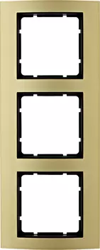 10133016 Рамка B.3 Золото / Антрацит 3-постовая вертикальная Berker