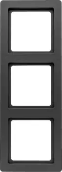 10136086 Рамка Q.1 Антрацит с эффектом бархата 3-постовая вертикальная Berker