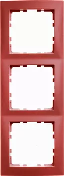 10138962 Рамка S.1 Красный с блеском 3-постовая вертикальная Berker