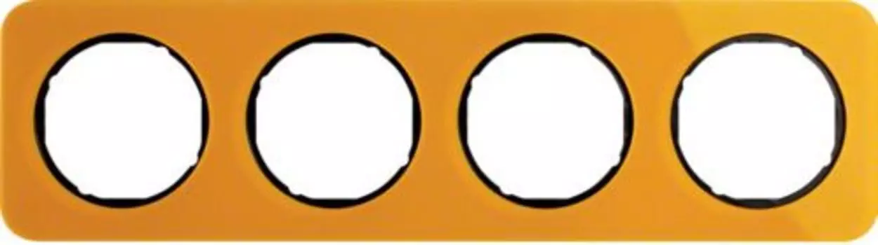10142334 Рамка R.1 Оранжевый, черный 4-постовая Berker