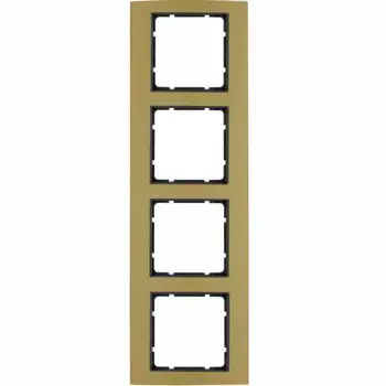 10143016 Рамка B.3 Золото / Антрацит 4-постовая вертикальная Berker