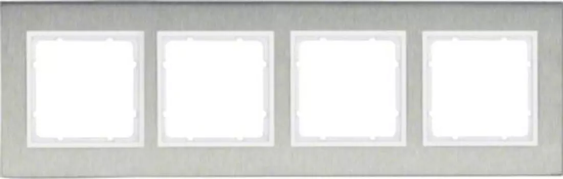 10143609 Рамка B.7 Полярная белизна 4-постовая вертикальная Berker