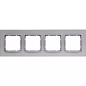 10146424 Рамка B.7 Алюминий 4-постовая Berker