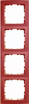 10148962 Рамка S.1 Красный с блеском 4-постовая вертикальная Berker
