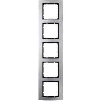 10153004 Рамка B.3 Алюминий / Антрацитовый 5-постовая вертикальная Berker